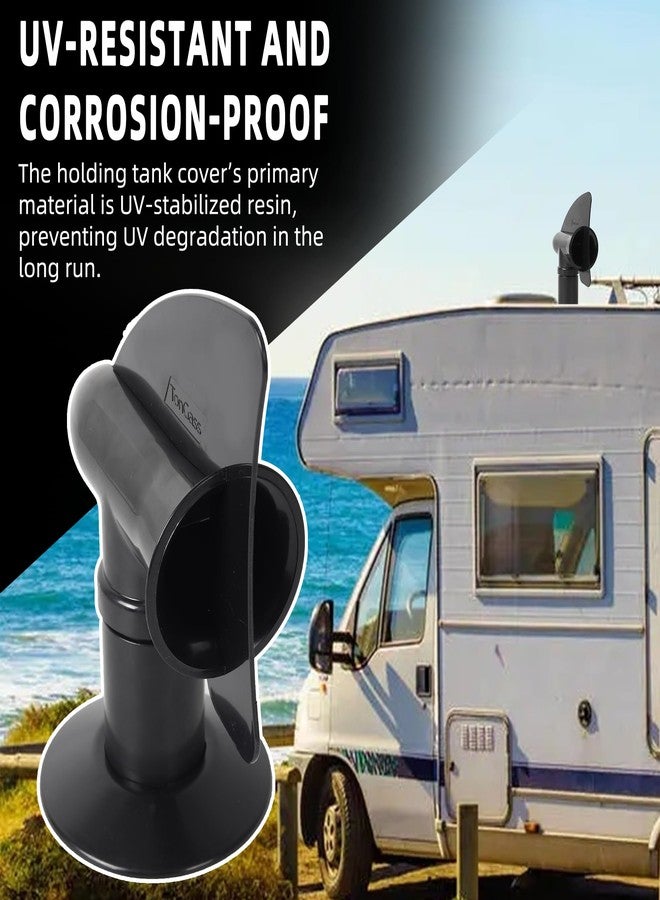 TonGass (1-Pack, Black RV Rotating Sewer Plumbing Vent Cover for RV Rotating Holding Tank Vent Wind-Powered Cover Draws Holding Tank Odors Out - Rotates 360 Degrees - Includes Mounting Hardware - Image 4